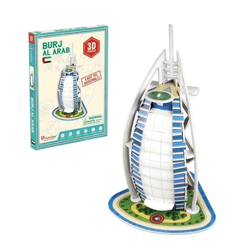 CubicFun Пъзел 3D Burj Al Arab, 17 части, 1.8x16x22 см, 8+ години