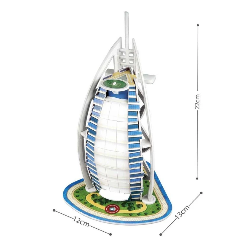 CubicFun Пъзел 3D Burj Al Arab, 17 части, 1.8x16x22 см, 8+ години