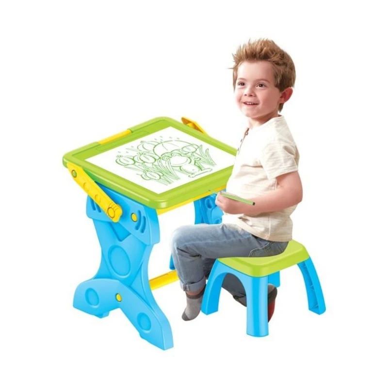 Магически трансформиращ се чин 2в1, Осветена дъска със столче, Mangnatic Board Desk with Chair , 75 x 40 x 37 cm