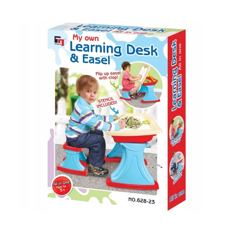 Комплект маса за рисуване с табуретка KinderSafe, 47 х 47 х 43 cm, 2 части