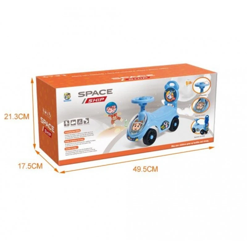 Детска кола за баланс и прохождане Space Ship, Със звуци, 50 х 40 х 22 см, 3 + години