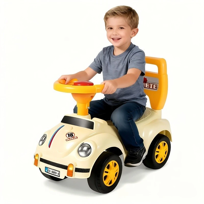 Детска кола за баланс и прохождане Beetles, С бутон за сигнализация, 50 х 42 х 23 см, 1,5 + години