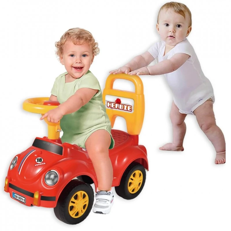 Детска кола за баланс и прохождане Beetles, С бутон за сигнализация, 50 х 42 х 23 см, 1,5 + години