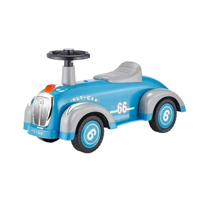 Детска кола за баланс и прохождане Ретро XLR, До 25кг, С музика и светлини, 76X25X37 см, Син