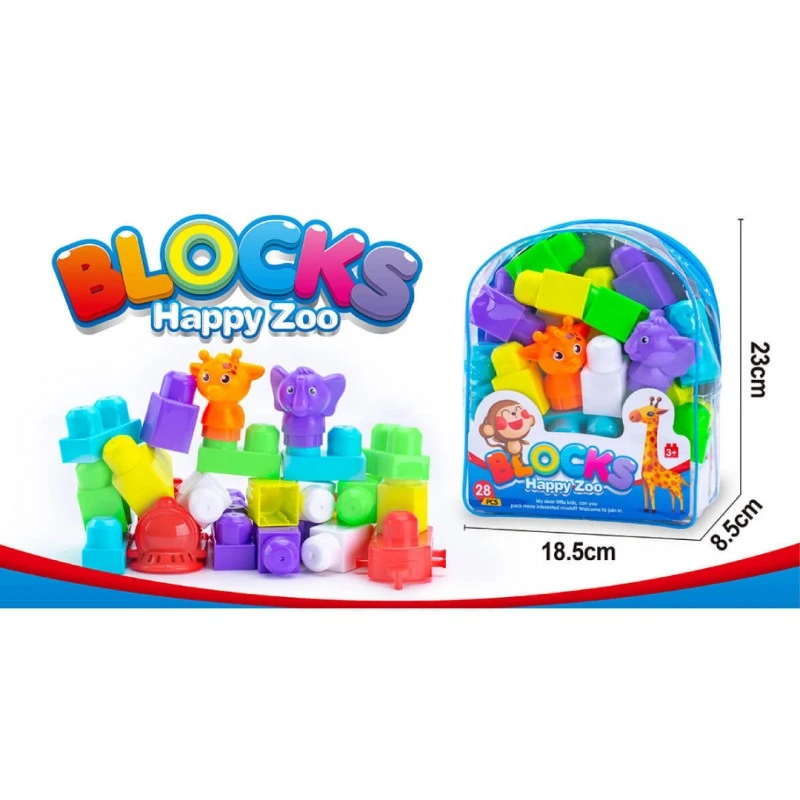 ДЕТСКИ КОНСТРУКТОР С ЖИВОТНИ 28 ЧАСТИ