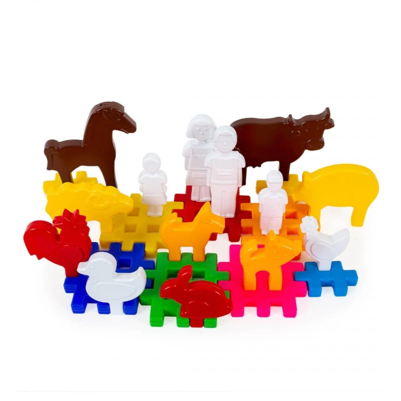 ДЕТСКИ ВАФЛЕН КОНСТРУКТОР ФЕРМА 22 ЕЛЕМЕНТА В ПЛИК