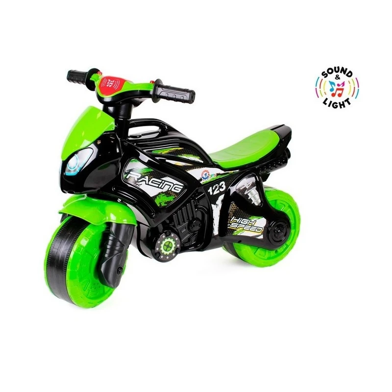 Детски мотор без педали Edea Racing, За баланс, С дръжка за пренос и бандаж, Звук и светлина, 72 х 35 х 52 cm, До 30 кг, 2+ Години, Черен/Зелен
