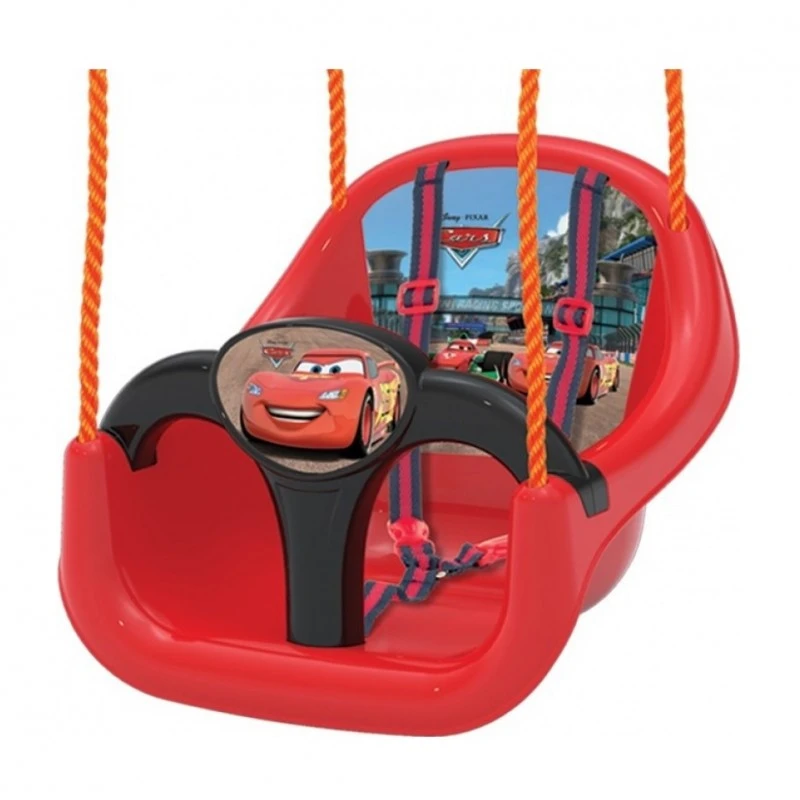 Люлка с въже Disney Cars, Висяща за окачване, Халки, 175 cm, До 30 кг, 41х 31х 38, 1+ години, Червен