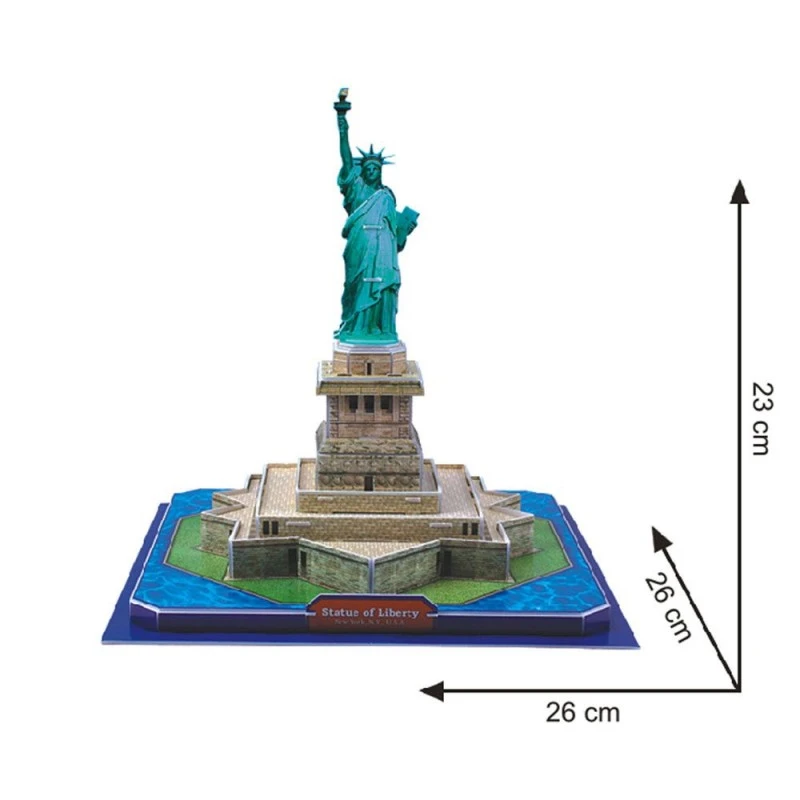 CubicFun 3D Пъзел STATUE OF LIBERTY, 39 части, 29.8x21.8x6 см., 5+ години