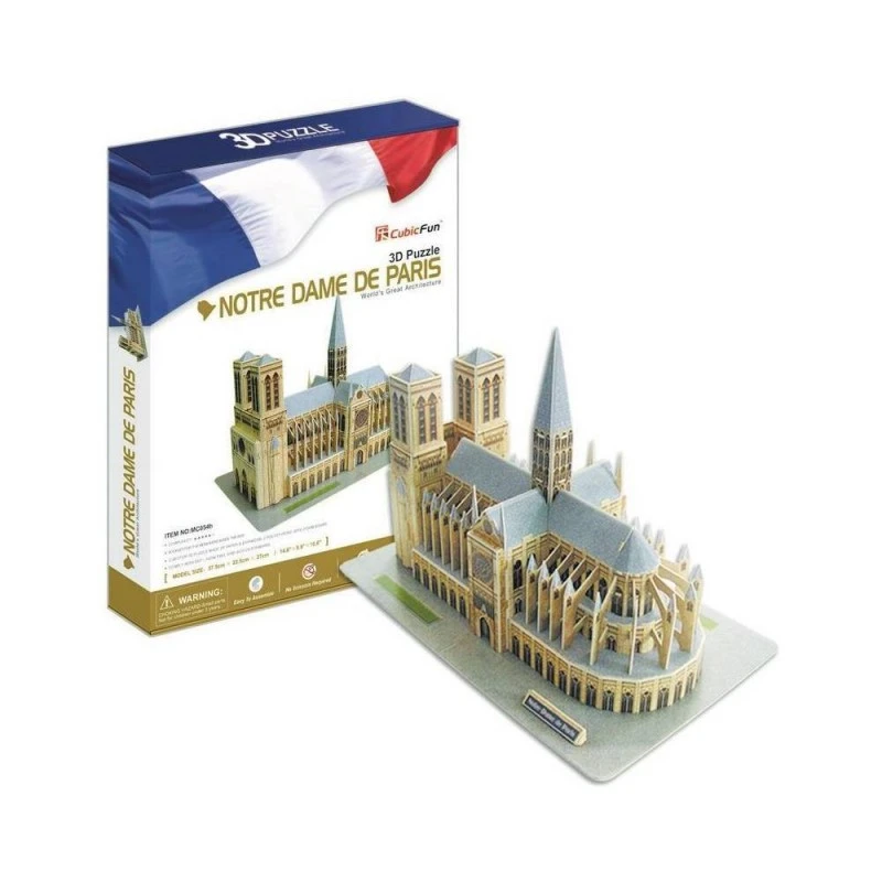 CubicFun Пъзел 3D Notre Dame de Paris, 53 части, 24x16.8x4.7 см., 3+ години