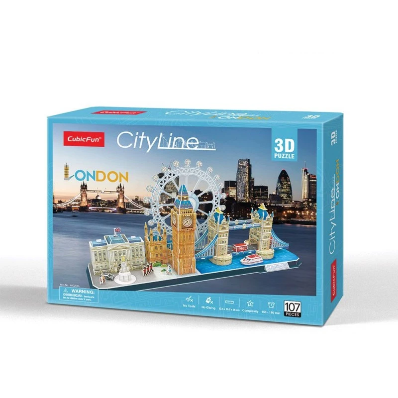 CubicFun 3D Пъзел CITY Line LONDON, 107 части, 29.8x21.8x6 см., 5+ години