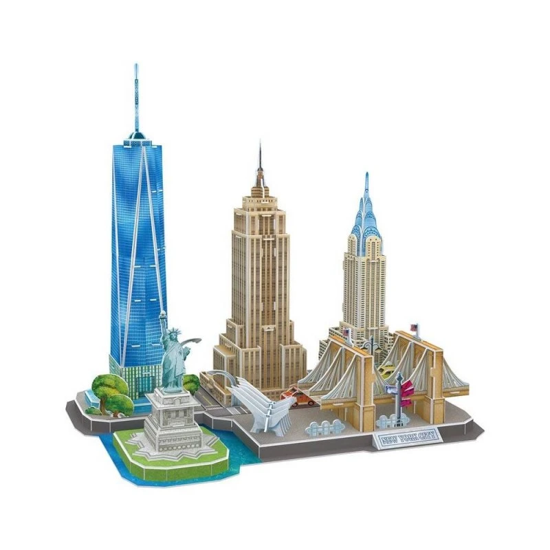 CubicFun 3D Пъзел CITY LINE NEW YORK CITY, 123 части, 29.8x21.8x6 см., 5+ години