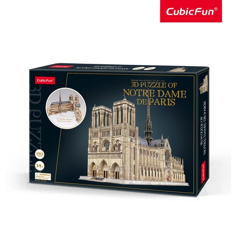 CubicFun 3D Пъзел NOTRE DAME DE PARIS Master Collection, 293 части, 44,6х30,8х6 см., 14+ години