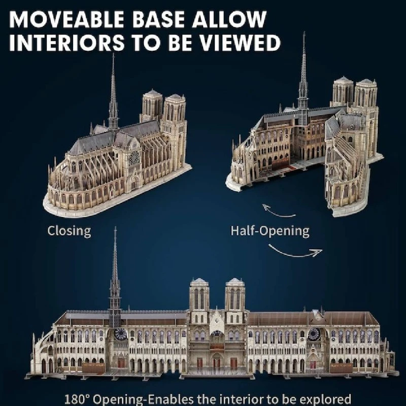 CubicFun 3D Пъзел NOTRE DAME DE PARIS Master Collection, 293 части, 44,6х30,8х6 см., 14+ години