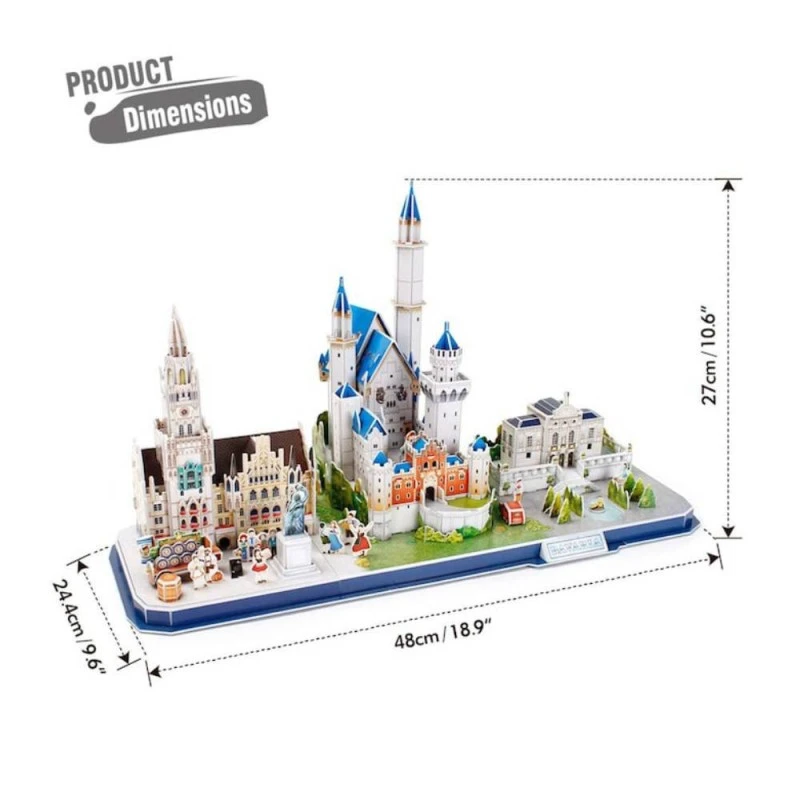 CubicFun 3D Пъзел CITY LINE BAVARIA, 178 части, 29.8x21.8x6 см., 5+ години