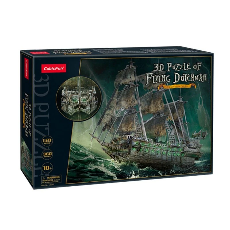 CubicFun Пъзел 3D Flying Dutchman с LED светлини, 360 части, 30.8x44.6x6 см., 10+ години
