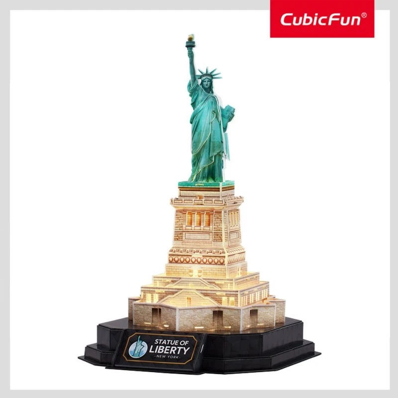 CubicFun Пъзел 3D Statue of Liberty New York Night Edition с LED светлини, 79 части, 4.7x23x33.5 см., 8+ години