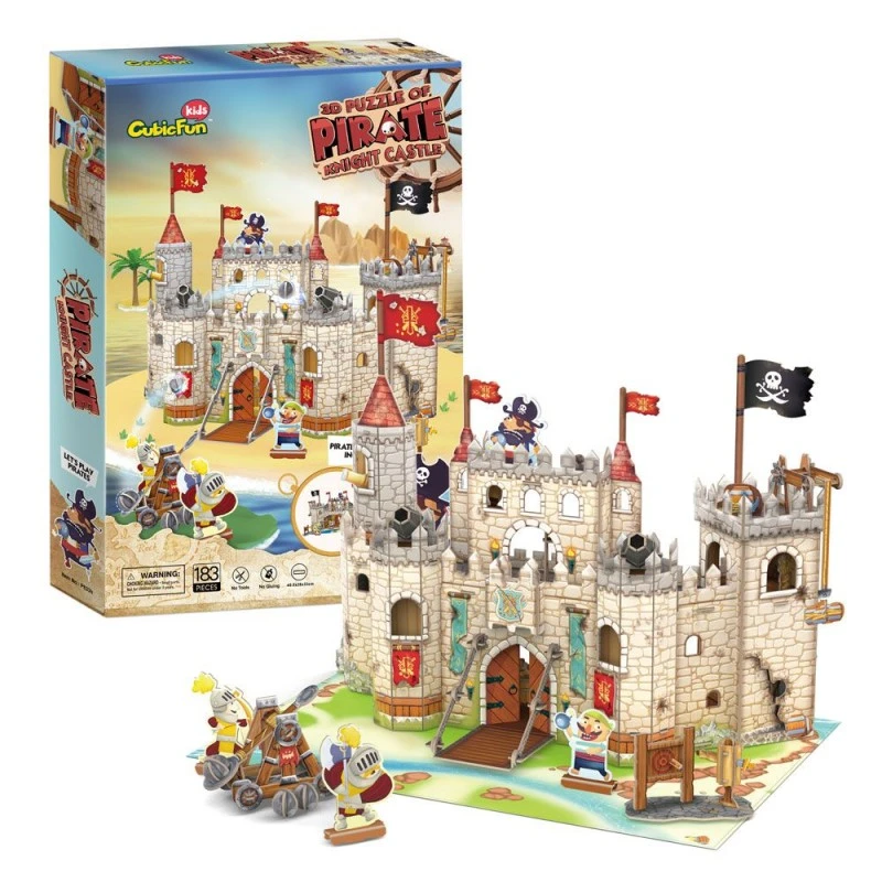 CubicFun Пъзел 3D Pirate Knight Castle 183 части, 22.7x33x4.7 см., 3+ години