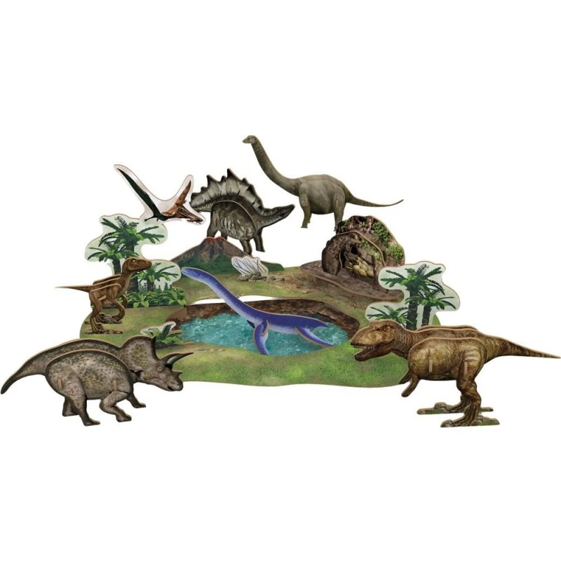 CubicFun 3D Пъзел ДИНОЗАВРИ NATIONAL GEOGRAPHIC KIDS, 43 части, 29.8x21.8x6 см., 5+ години