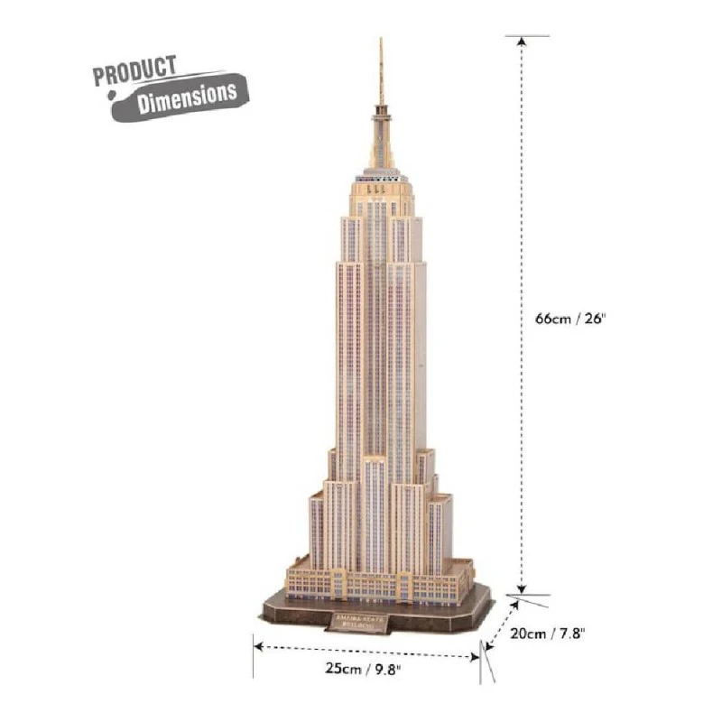 CubicFun 3D Пъзел EMPIRE STATE BUILDING NATIONAL GEOGRAPHIC, 66 части, 29.8x21.8x6 см., 8+ години