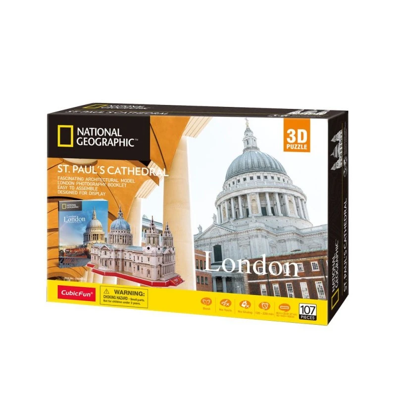 CubicFun Пъзел 3D National Geographic St Paul's Cathedral 107 части, 21.8x29.8x6 см., 8+ години