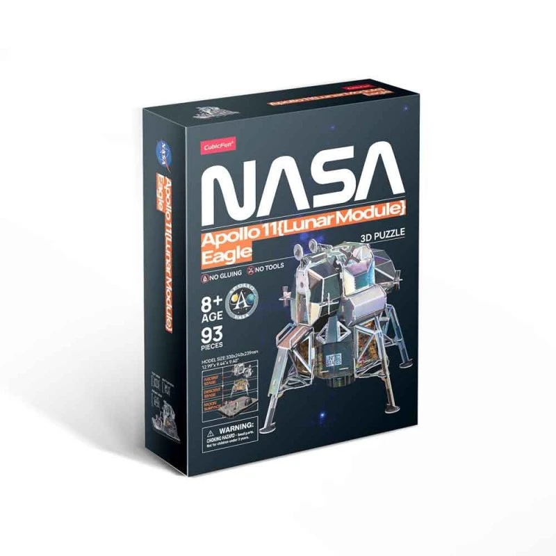 CubicFun Пъзел 3D NASA Лунен модул Apollo 11 Eagle, 93 части, 6.2x29.9x22 см., 8+ години