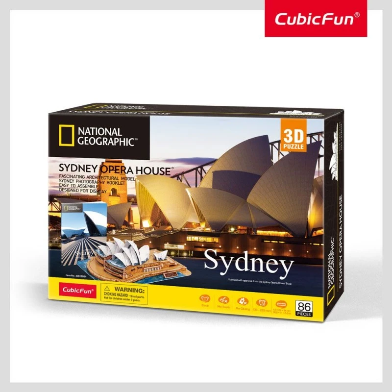 CubicFun Пъзел 3D Sydney Opera House, 86 части, 6x29.7x22 см., 8+ години