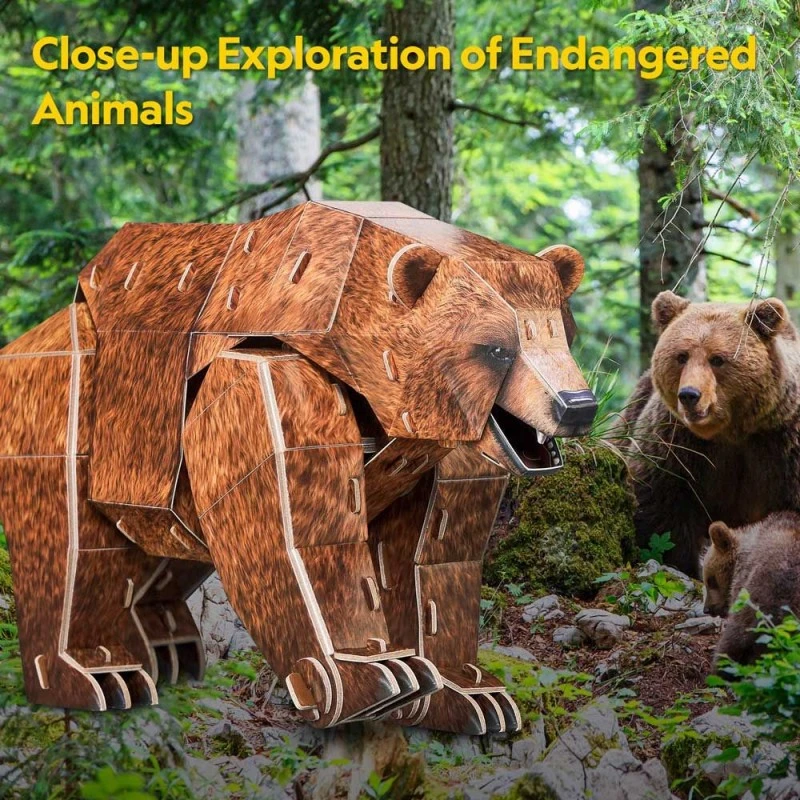 CubicFun Пъзел 3D National Geographic Кафява мечка, 88 части, 4.5x29.6x21.8 см., 8+ години