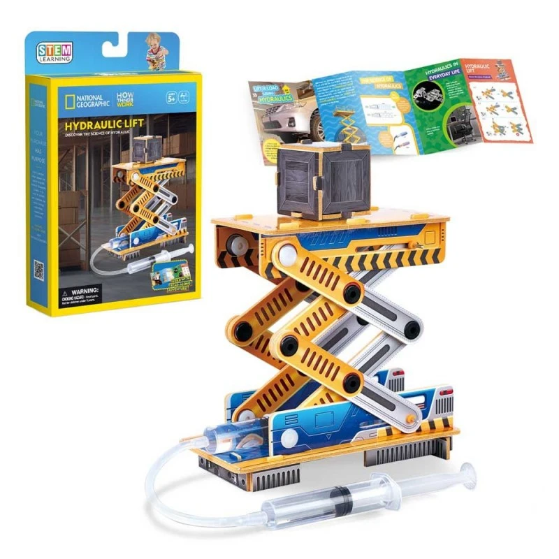 CubicFun 3D пъзел National Geographic STEM Хидравличен асансьор, 49 чаасти, 4.5x16x26 см., 5+ години