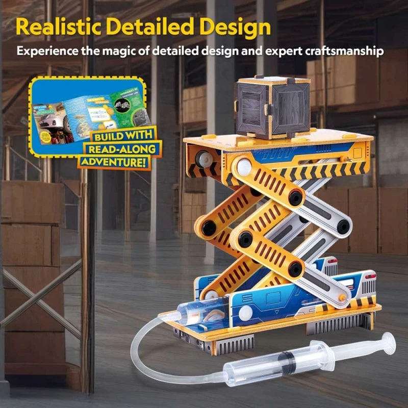 CubicFun 3D пъзел National Geographic STEM Хидравличен асансьор, 49 чаасти, 4.5x16x26 см., 5+ години
