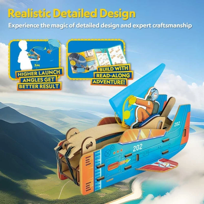 CubicFun 3D пъзел National Geographic STEM Парашут с изстрелвачка, 48 части, 4.5x16x26 см., 5+ години
