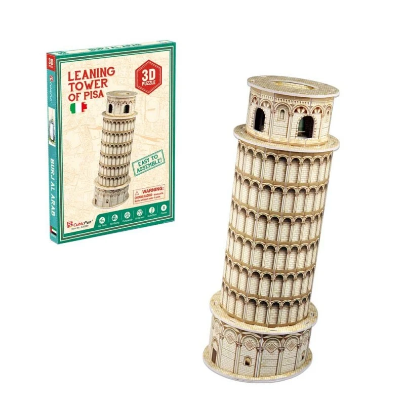 CubicFun Пъзел 3D Tower of Pisa, 8 части, 1.8x16x22 см, 8+ години