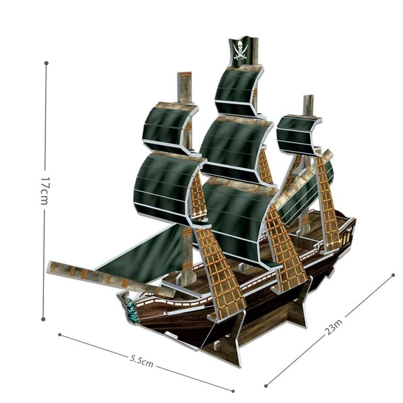 Cubic Fun Пъзел 3D Queen Anne's Revenge, 24 части, 1.8x16x22 см, 8+ години