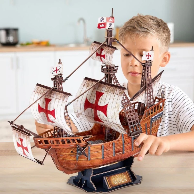 CubicFun 3D Пъзел кораб Santa Maria 204 части, 33x22.7x4.7 см., 8+ години