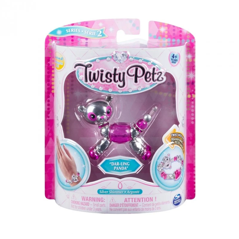 Трансформираща се гривна Spin Master Twisty Petz 2 в 1: Панда, 4+ години, Розов