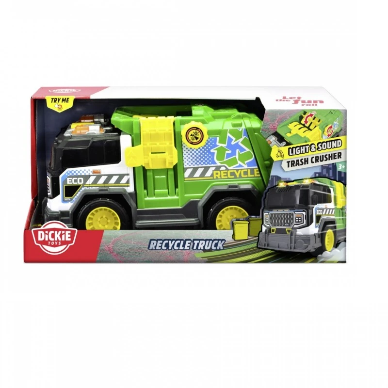 Боклукчийски камион Dickie, Звук и светлина, 30 см, 3+ години