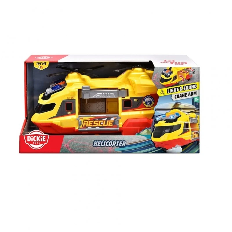 Спасителен хеликоптер Dickie Toys, Звук и светлина, 30 см, 3+ години