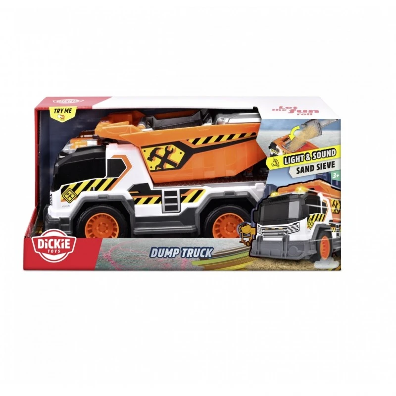 Самосвал Dickie Toys, Звук и светлини, 30 cm, 3+ години