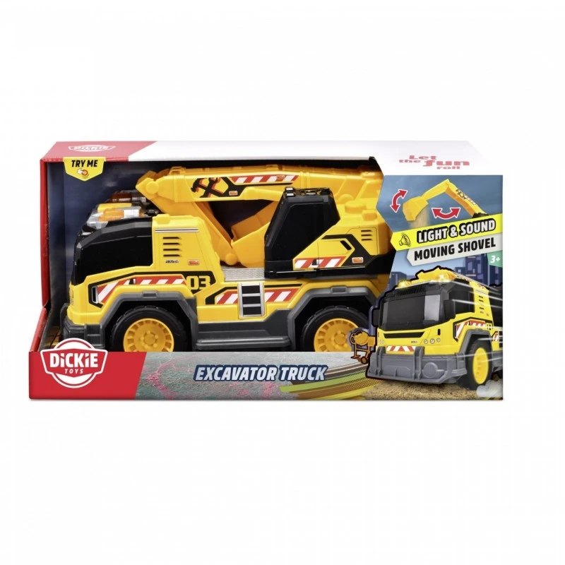 Багер Dickie Toys, Звук и светлини, 30 cm, 3+ години