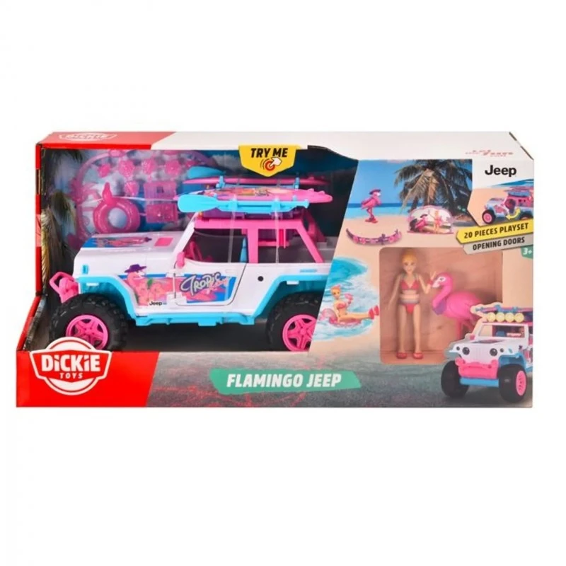 Джип с кукла и Фламинго Dickie Toys, Звукови и светлинни ефекти, Flamingo Jeep
