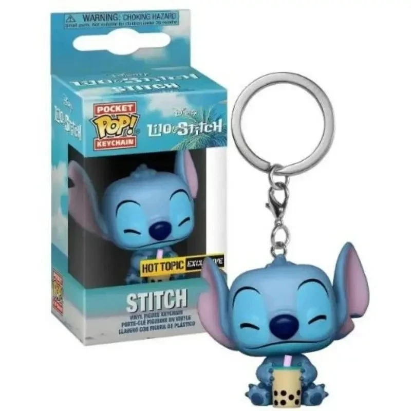 Ключодържател с фигурка Funko Pocket Pop Disney, Lilo & Stitch Stitch with drink, 5 cm