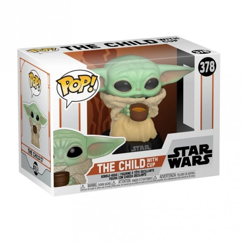 Фигурка FunKo POP, Star Wars The Mandalorian, The Child Baby Yoda with cup, 10 cm, 3+ години