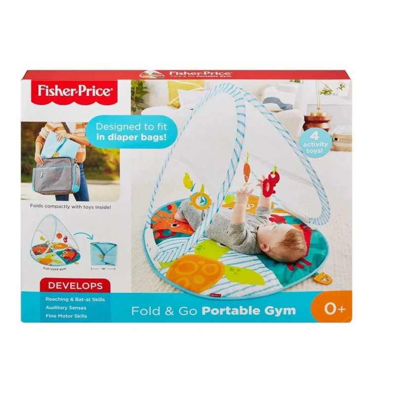 Преносима активна гимнастика Fisher Price Fold & Go Portable Gym, 50.8 х 40.6 х 6 см.