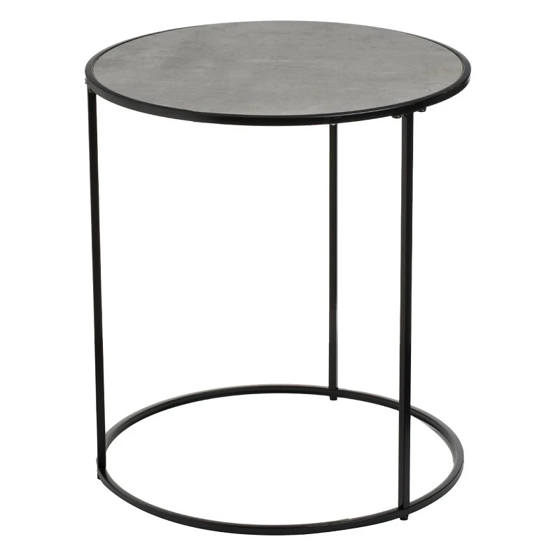 Помощна кръгла масичка с метална рамка и MDF плот, 45x50 см