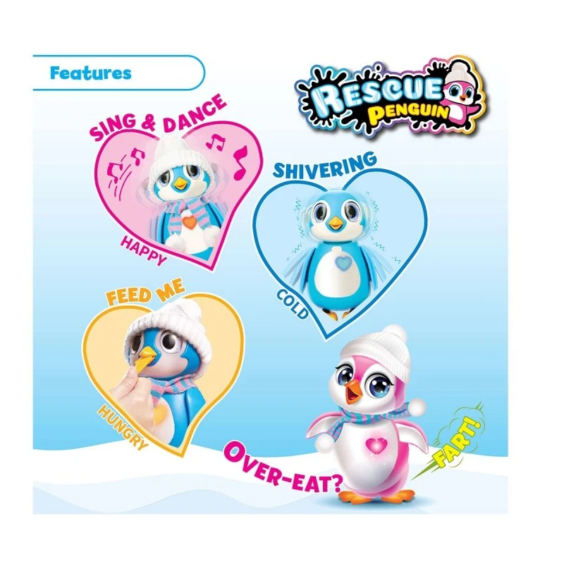 Интерактивна играчка Silverlit Пингвин, Над 20 звуци и емоции, 25.4 х 19 х 11.4 см, 5+ години, Син