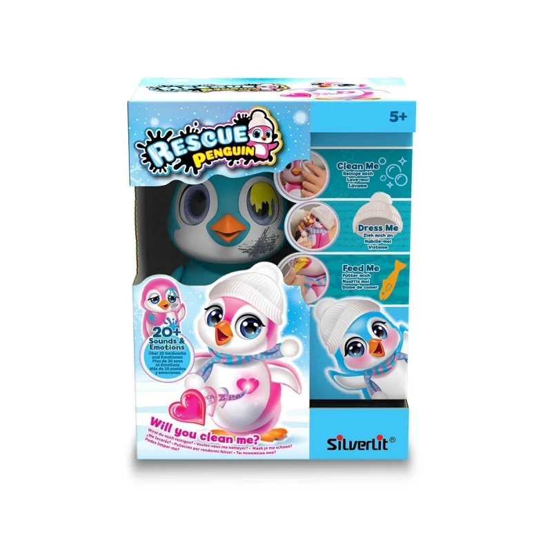 Интерактивна играчка Silverlit Пингвин, Над 20 звуци и емоции, 25.4 х 19 х 11.4 см, 5+ години, Син