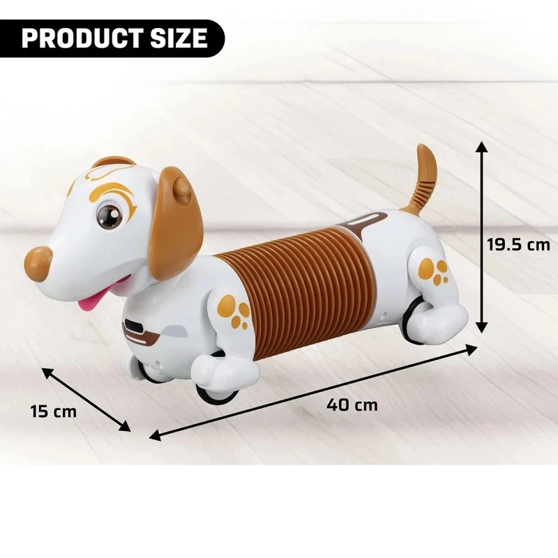 Робо-Дакел Silverlit, Светлинни и звукови ефекти, 18.1 х 24.1 х 40.6 см., 5+ години, Беж