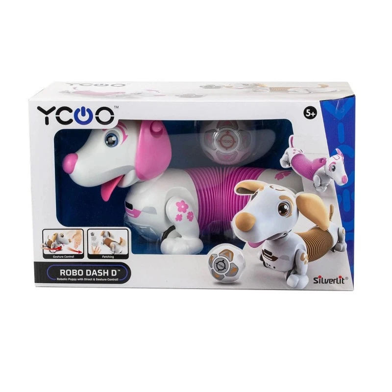 Робо-Дакел Silverlit, Светлинни и звукови ефекти, 18.1 х 24.1 х 40.6 см., 5+ години, Розов