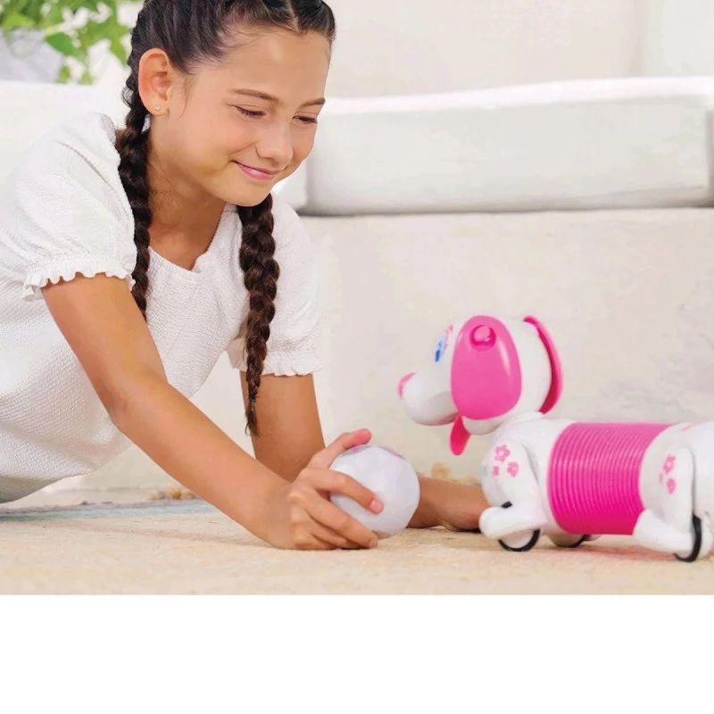 Робо-Дакел Silverlit, Светлинни и звукови ефекти, 18.1 х 24.1 х 40.6 см., 5+ години, Розов