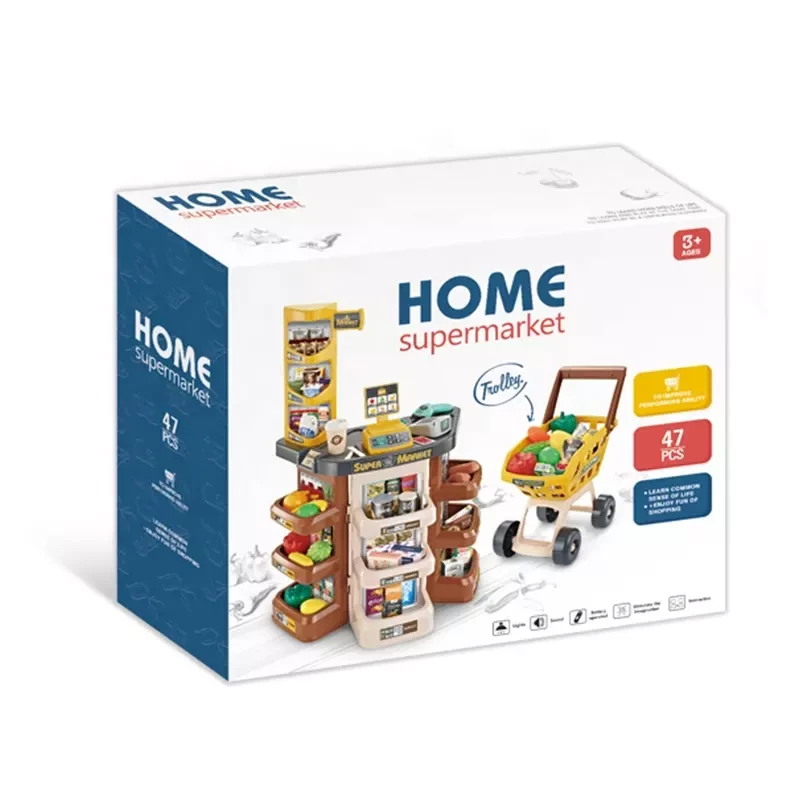 Детски супермаркет Bellosa, Количка за пазар, 47 аксесоари, 79 x 53 x 34 cm